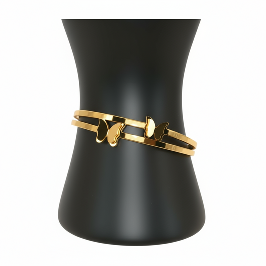 Gold bracelet with butterfly designs