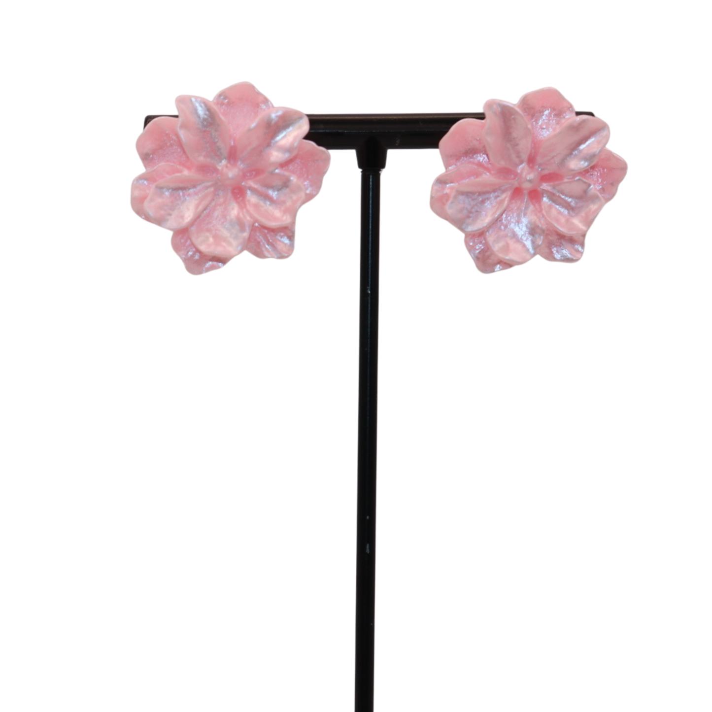Pink Flower Stud Earings