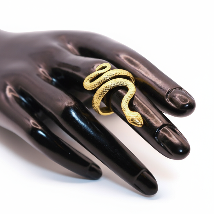gold snake saped ring