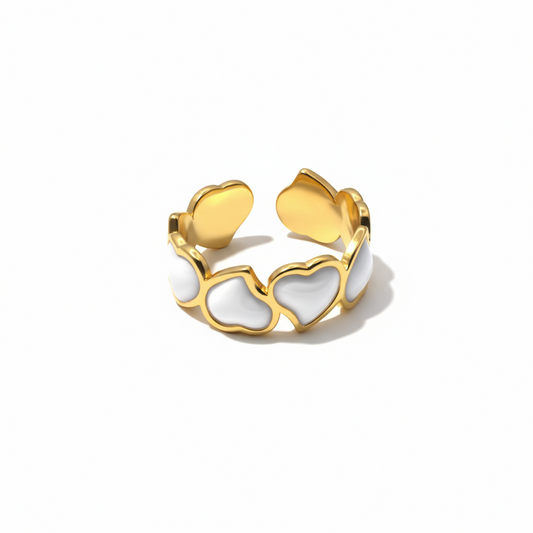 heart white gold ring