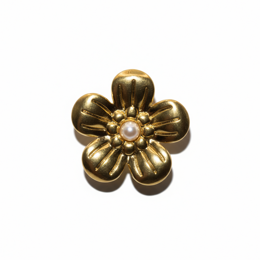 Gold Flower Shaped Women Ring