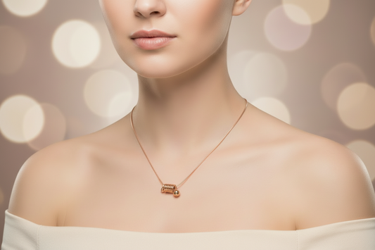 Rose Gold necklace with a unique clasp design
