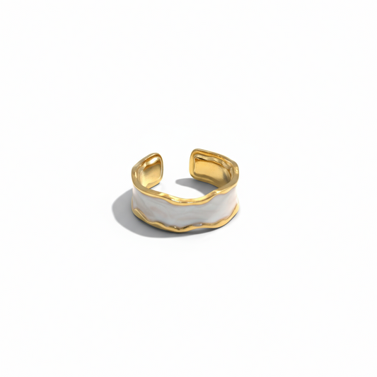 Gold and white ring