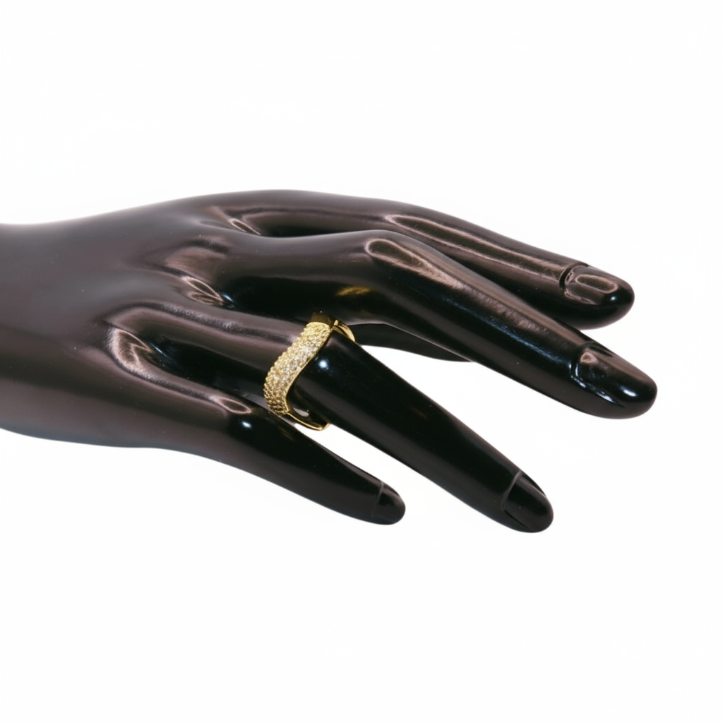 Wave Black ziricon Ring