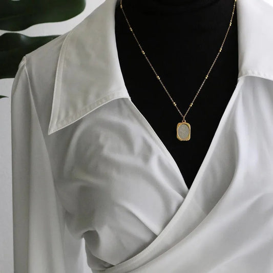 Vintage - Rose Petal Necklace - 18K Gold Plated Necklace
