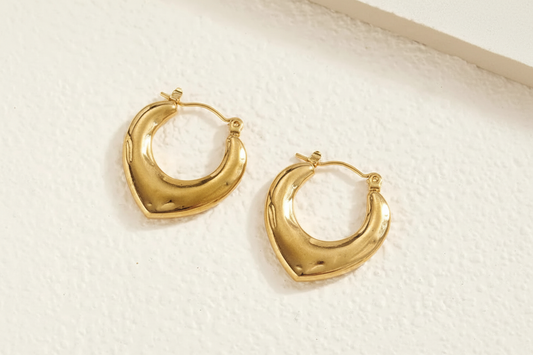 Gold Heart Hoop Earrings