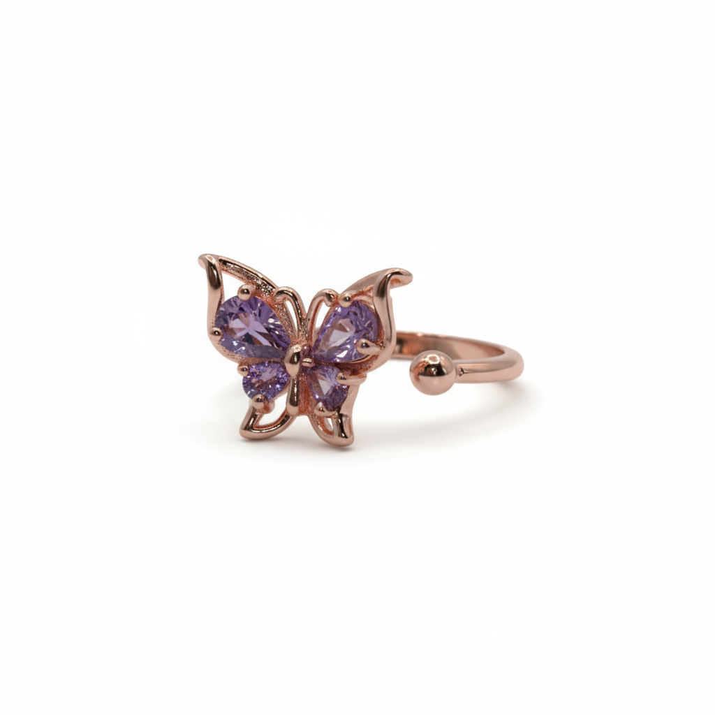 Purple Butterfly Ring