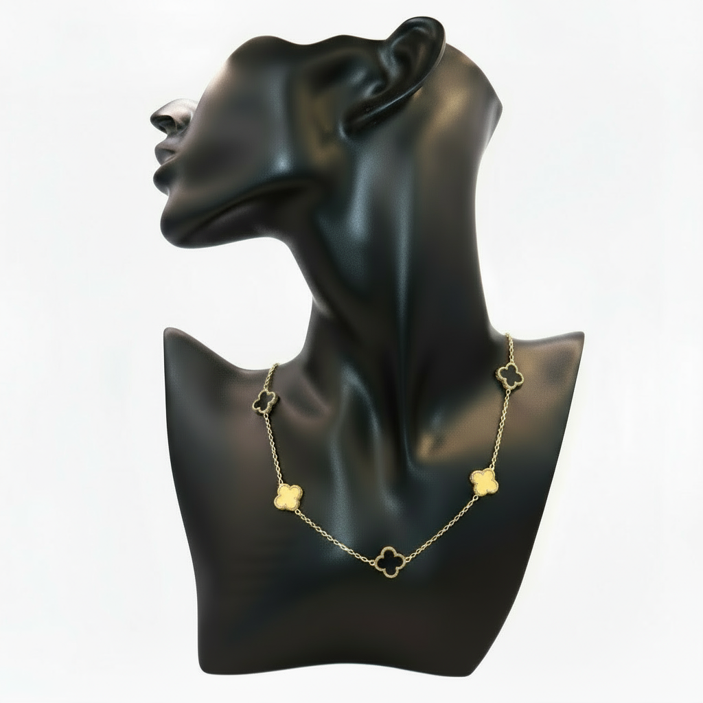 golden necklace black and golden clove