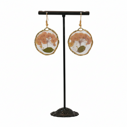 Real Pressed Flower Resin Dangle Earrings