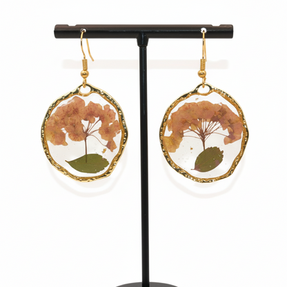 Real Pressed Flower Resin Dangle Earrings