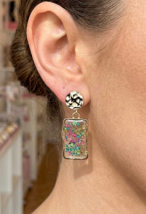 Pressed Petal Drop Earings