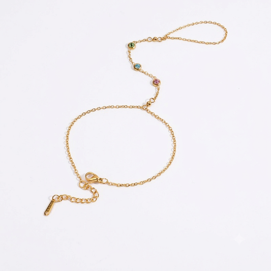 Pastel Sorbet - 18K Gold Plated Hand Chain