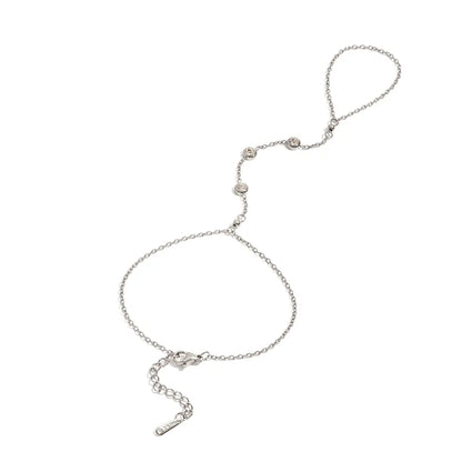 Crystal Rain - Silver Plated Hand Chain