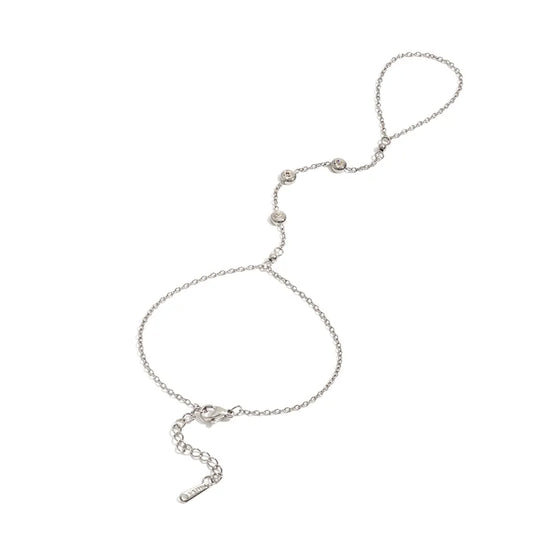 Crystal Rain - Silver Plated Hand Chain