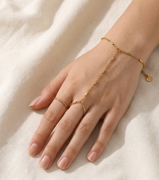 Linear Beam - 18K Gold Plated Hand Chain