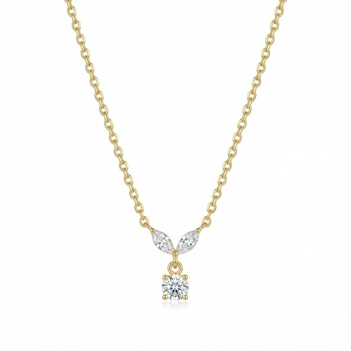 Elegant 18K Gold Plated Zircon Necklace – Waterproof & Non-Tarnish