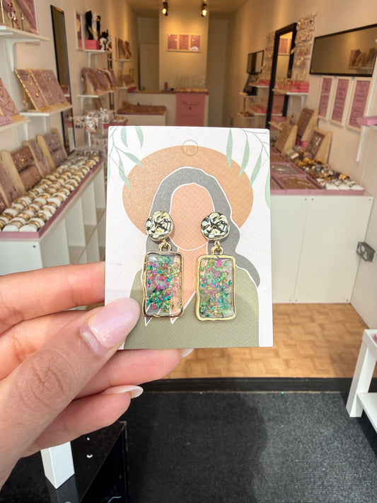Pressed Petal Drop Earings