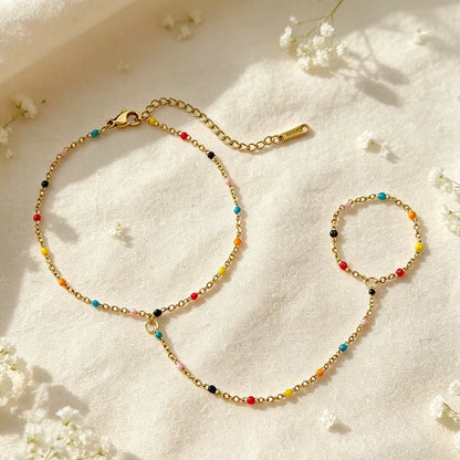 Rainbow Mirage - 18K Gold Plated Hand Chain