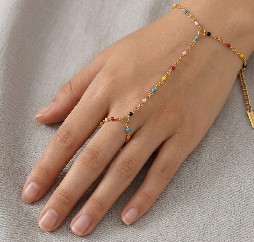 Rainbow Mirage - 18K Gold Plated Hand Chain