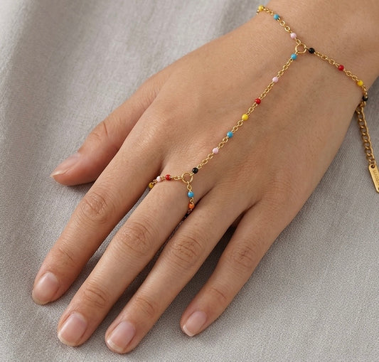 Rainbow Mirage - 18K Gold Plated Hand Chain