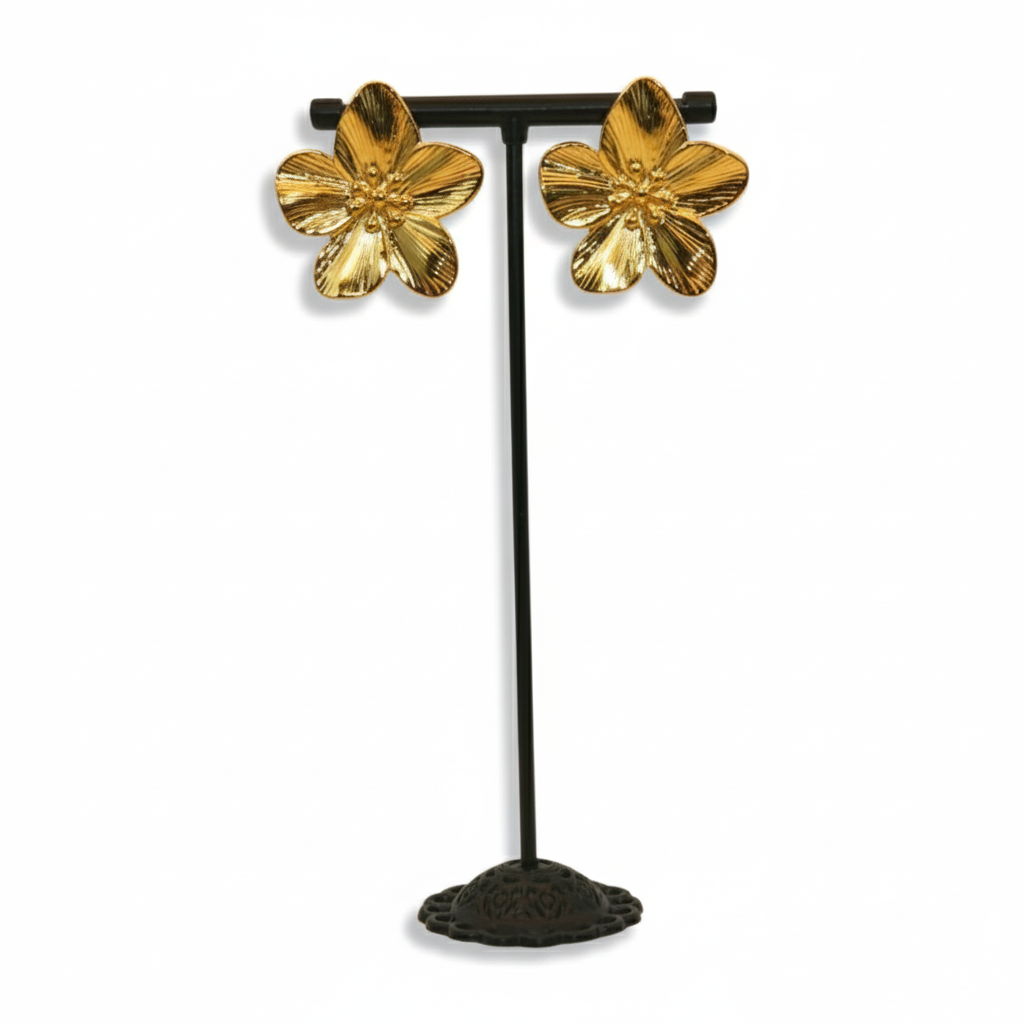 Gold flower Earings