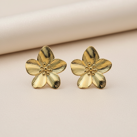 Gold Flower Earings