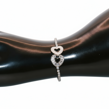 Silver Bracelet with heart design