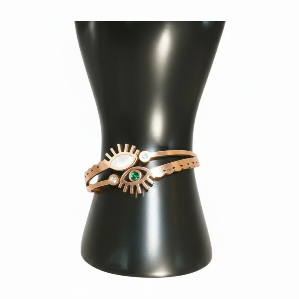 Rose Gold Bracelet with eye design 