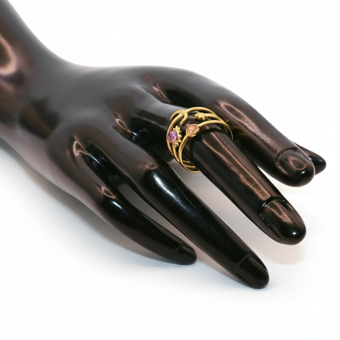 Moon unique gold ring