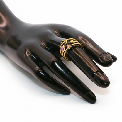 Moon unique gold ring