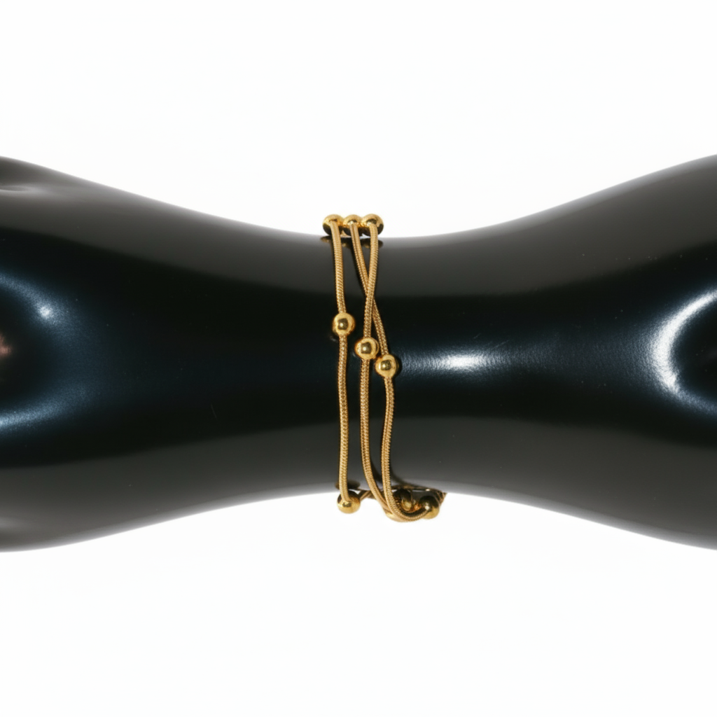 Gold bracelet with stones