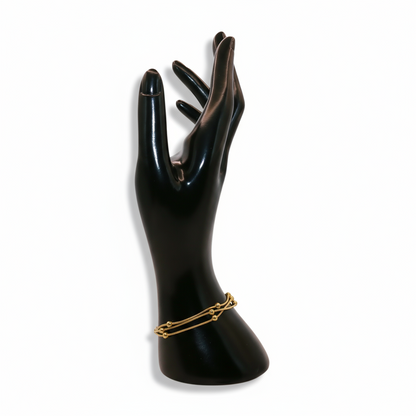  three layer Gold Chain with beads