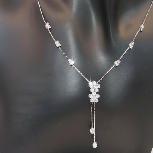Elegant silver necklace with stones
