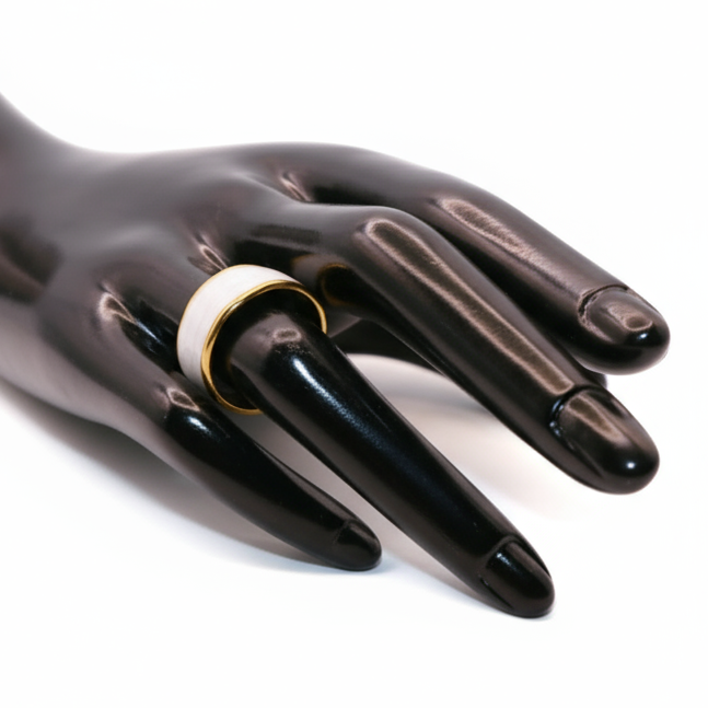 Unique white Band ring