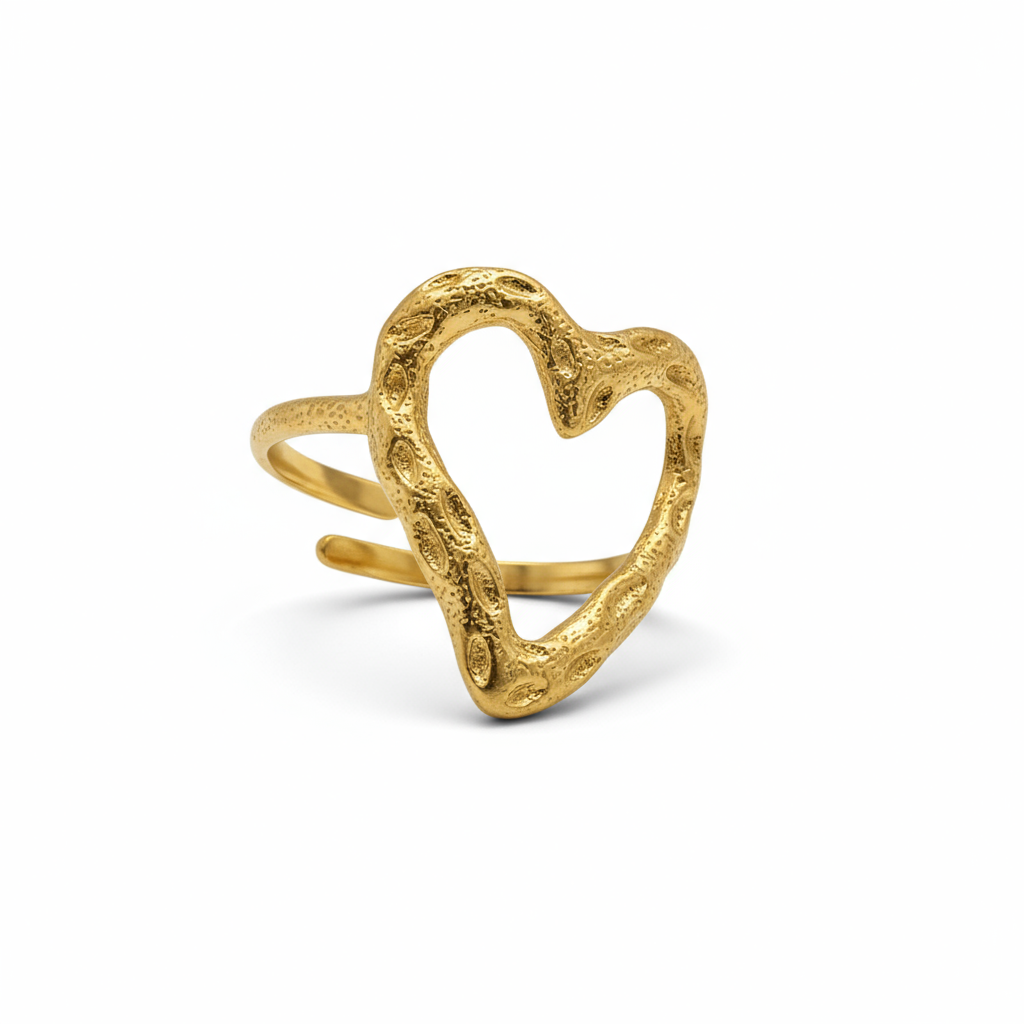 Gold Heart Ring Shaped