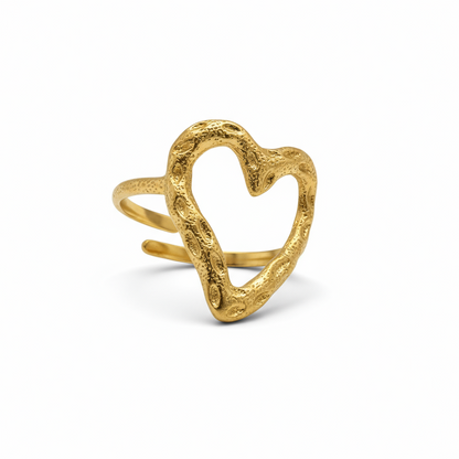 Gold Heart Ring Shaped