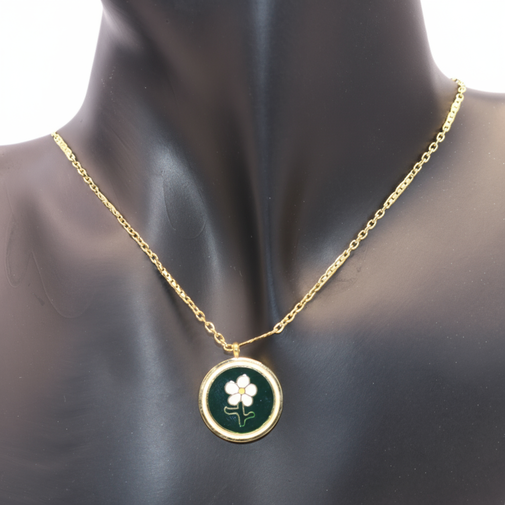 Golden necklace with Flower Pendant