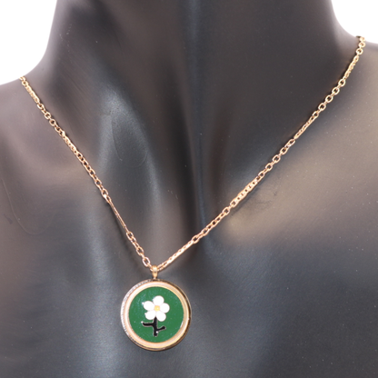Rose Gold with flower pendant