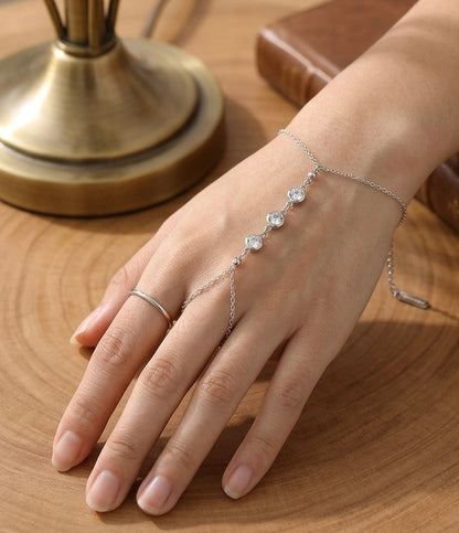Crystal Rain - Silver Plated Hand Chain