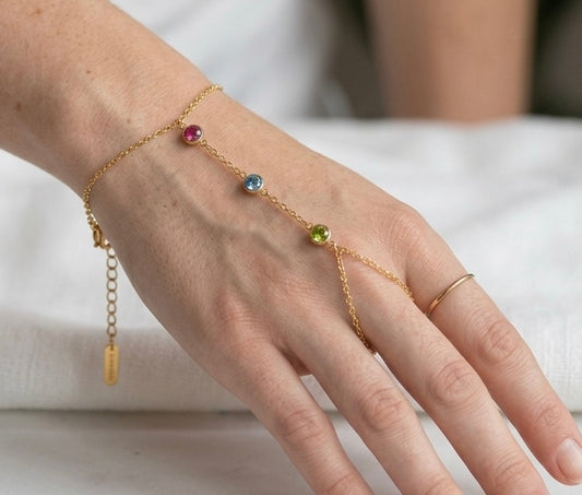 Pastel Sorbet - 18K Gold Plated Hand Chain