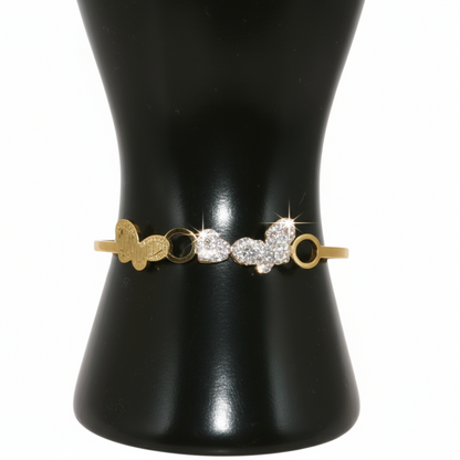 Bracelet with gold and clear stones