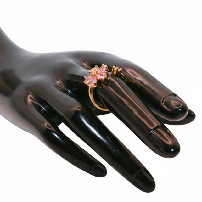 Pink flower ring