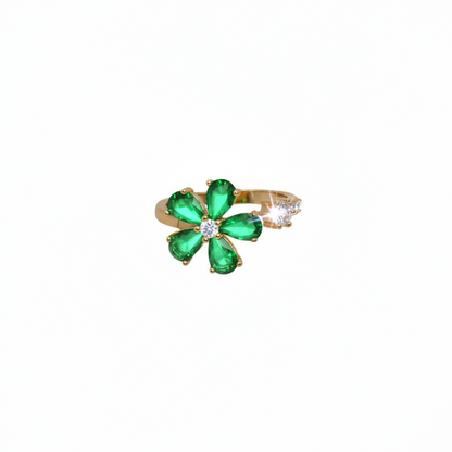 Green floral ring