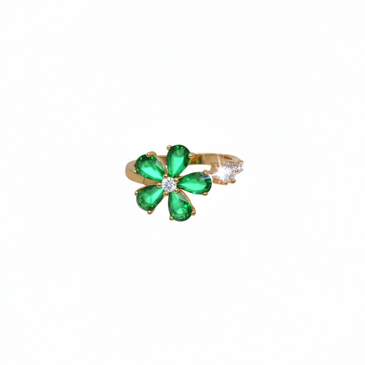 Green floral ring