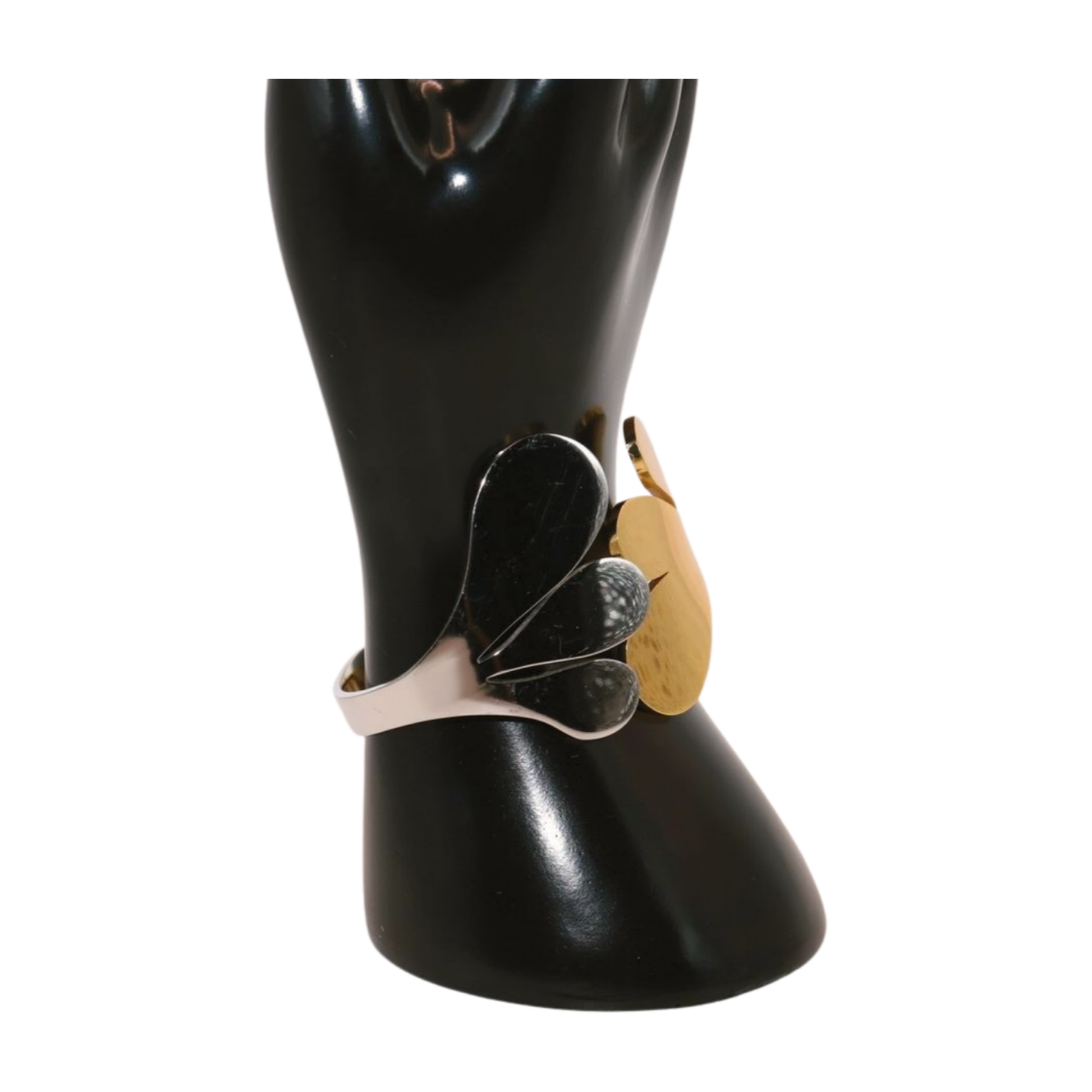 Gold Bangles with silver and gold petal