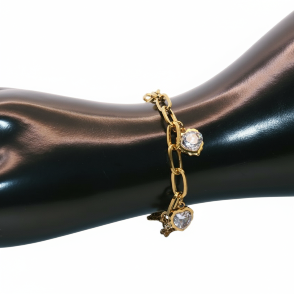 Golden Bracelet with heart charm
