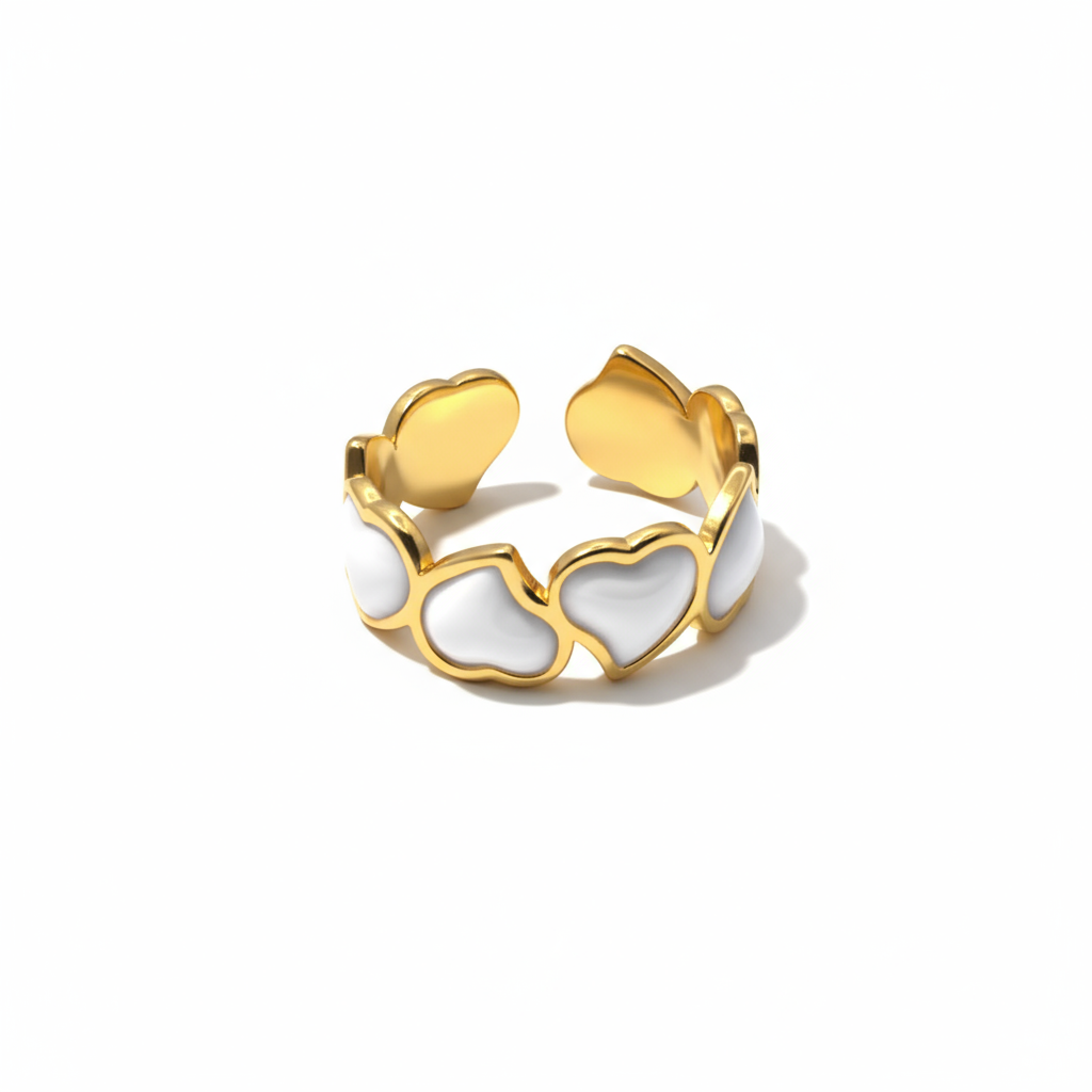 heart white gold ring