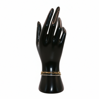 Gold bracelet with stones and beads