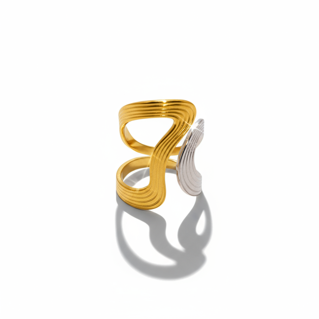 Gold and silver ring 