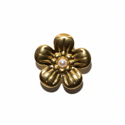 Gold Flower Shaped Women Ring